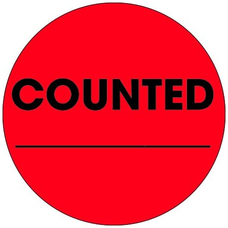 Bsc Preferred 2'' Circle - ''Counted _'' Fluorescent Red Labels BUY00019814